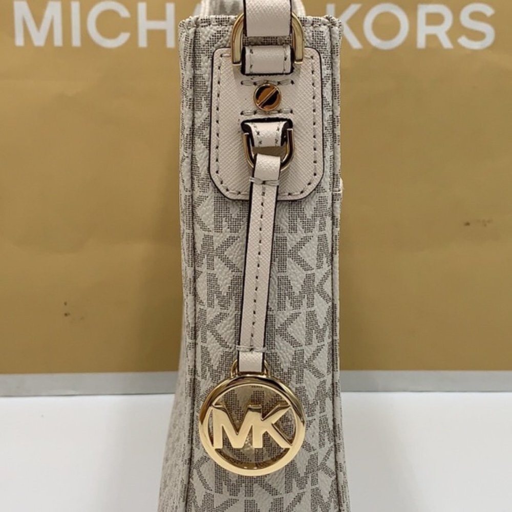 Michael Kors Jet Set Travel Large Messenger Crossbody Bag Light Cream Multi - Picture 13 of 16